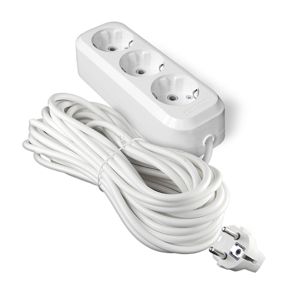 Удлинитель 3х10м с заземл. 10А IP20 E-303 ПВС 3х1 АБС-пластик UNIVersal 9631980