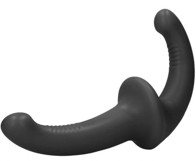 Черный безремневой страпон Silicone Strapless Strapon (Цвет: черный)