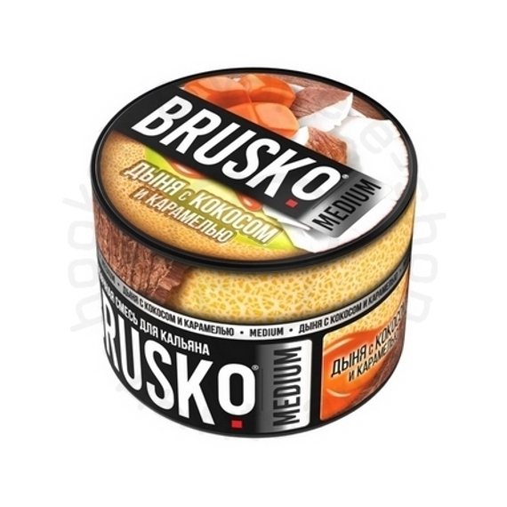 Бестабачная смесь для кальяна BRUSKO, 50 г, Дыня с кокосом и карамелью, Medium (M)