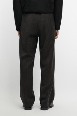 Massimo Dutti Брюки в полоску из 100% шерсти, коричневый