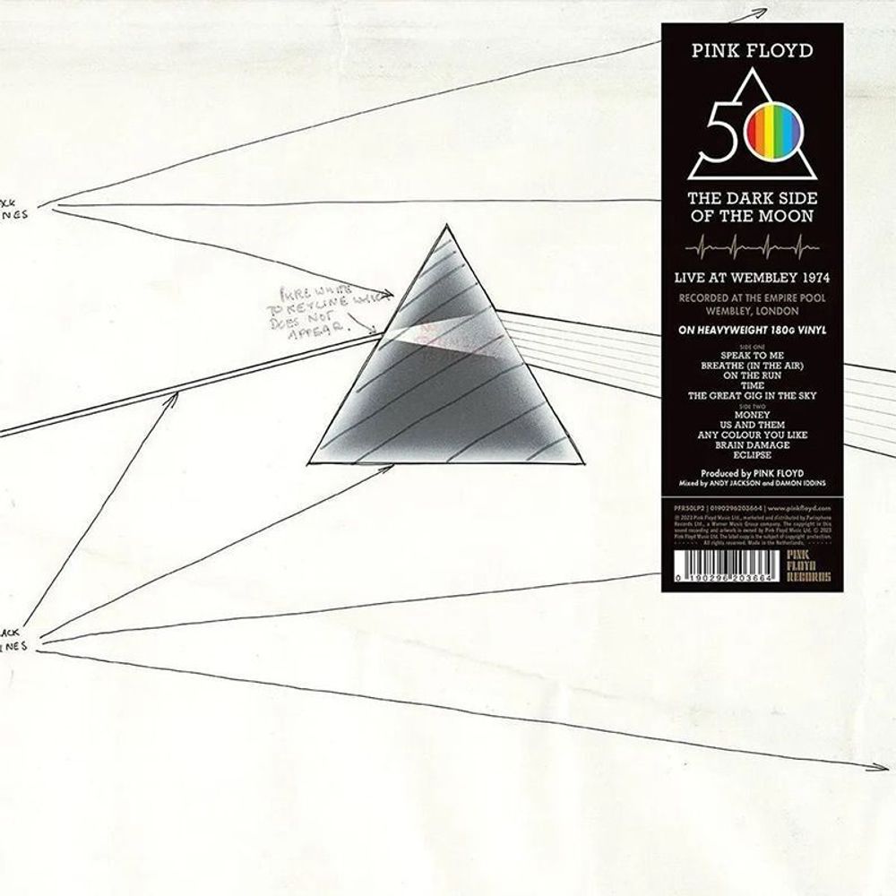 Pink Floyd. Dark Side Of The Moon - Live At Wembley 1974. 50th Anniversary (LP) Пинк Флойд