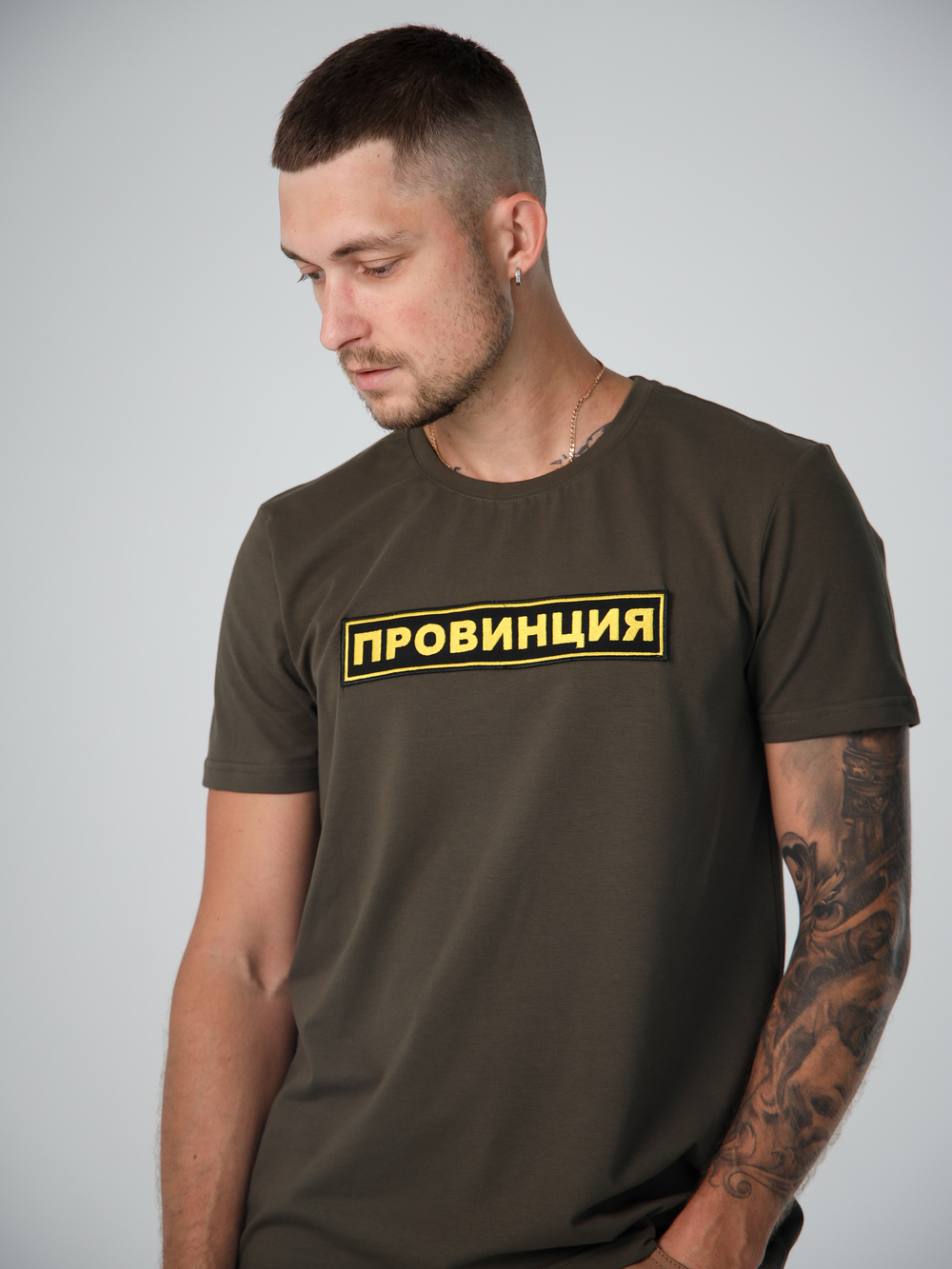 футболка провинция хаки зеленая