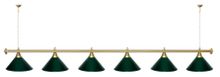 Лампа STARTBILLIARDS 6 пл. (плафоны хром,штанга золотая,фурнитура золото)