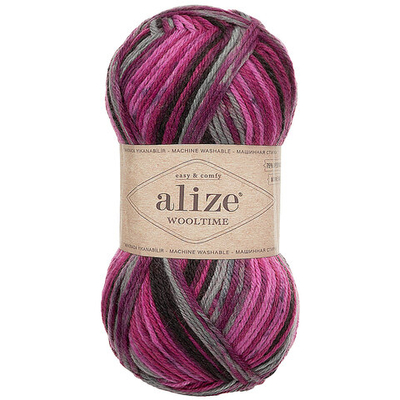 Пряжа Alize (Ализе) Wooltime / уп.5 мот. по 100 г, 200 м, 11018 секционный