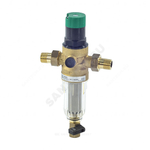Фильтр сетчатый T-образный латунь Ду 15 Ру16 Тмакс=40 oC G1/2" НР FK06 с выходом под манометр с регулятором давления с краном Honeywell-Braukmann FK06-1/2"AA