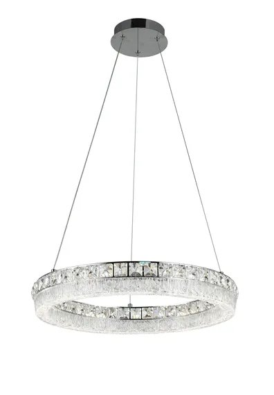 Люстра подвесная светодиодная Rilon 3453/500 CHROME, 70 Вт, хромированная