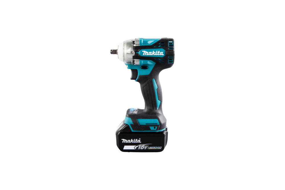 Аккумуляторный ударный гайковерт Makita бесщеточный, 18 В, Li-ion, BL-мотор, 0-3200 об\мин, 0-4000 уд\мин, 300 Нм, 4 скорости, квадрат 3\8",1.4 кг, кор., подсветка, М10-М20, 2x5.0 Ач, быстрое ЗУ, кейс DTW302RTJ