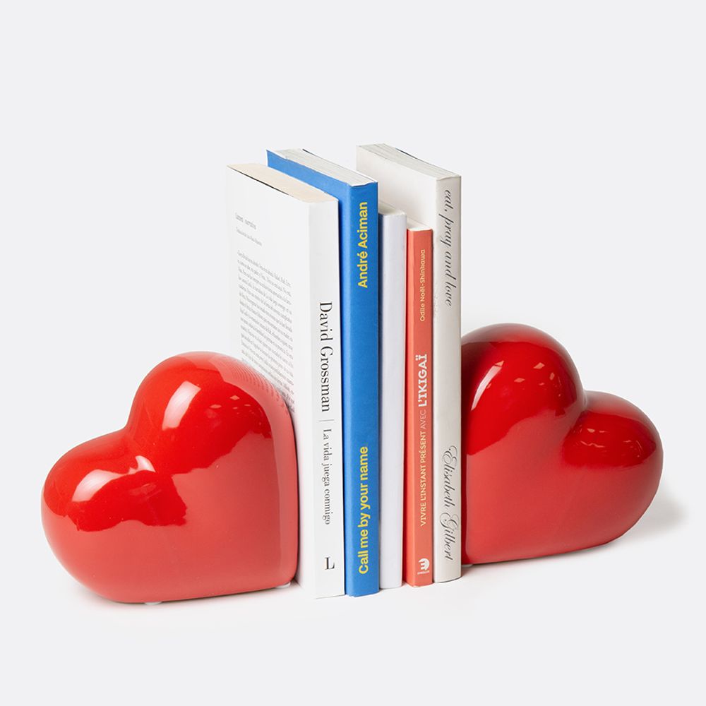 Держатель для книг Love, 14х14 см, красный, 2 шт.