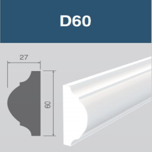 Молдинг настенный "HW" D60 60*27мм 2м полистирол