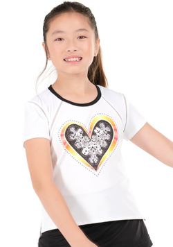 Футболка для девочки теннисная Lucky in Love Paisley In Love Short Sleeve - белый