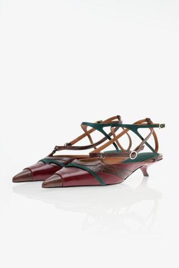 ZARA X JOHN GALLIANO КОЖАНЫЕ ТУФЛИ С КОНТРАСТНЫМИ ДЕТАЛЯМИ, КОРИЧНЕВЫЙ