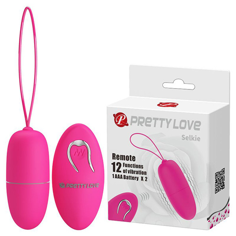 Розовое виброяйцо 6,9см с пультом ДУ Pretty Love Selkie BI-014865W-1