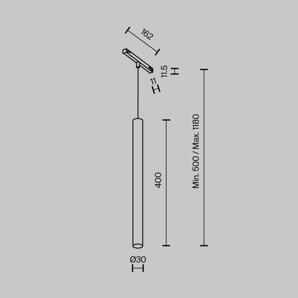 Трековый светильник Technical TR245-4-7WTW-DD2-B