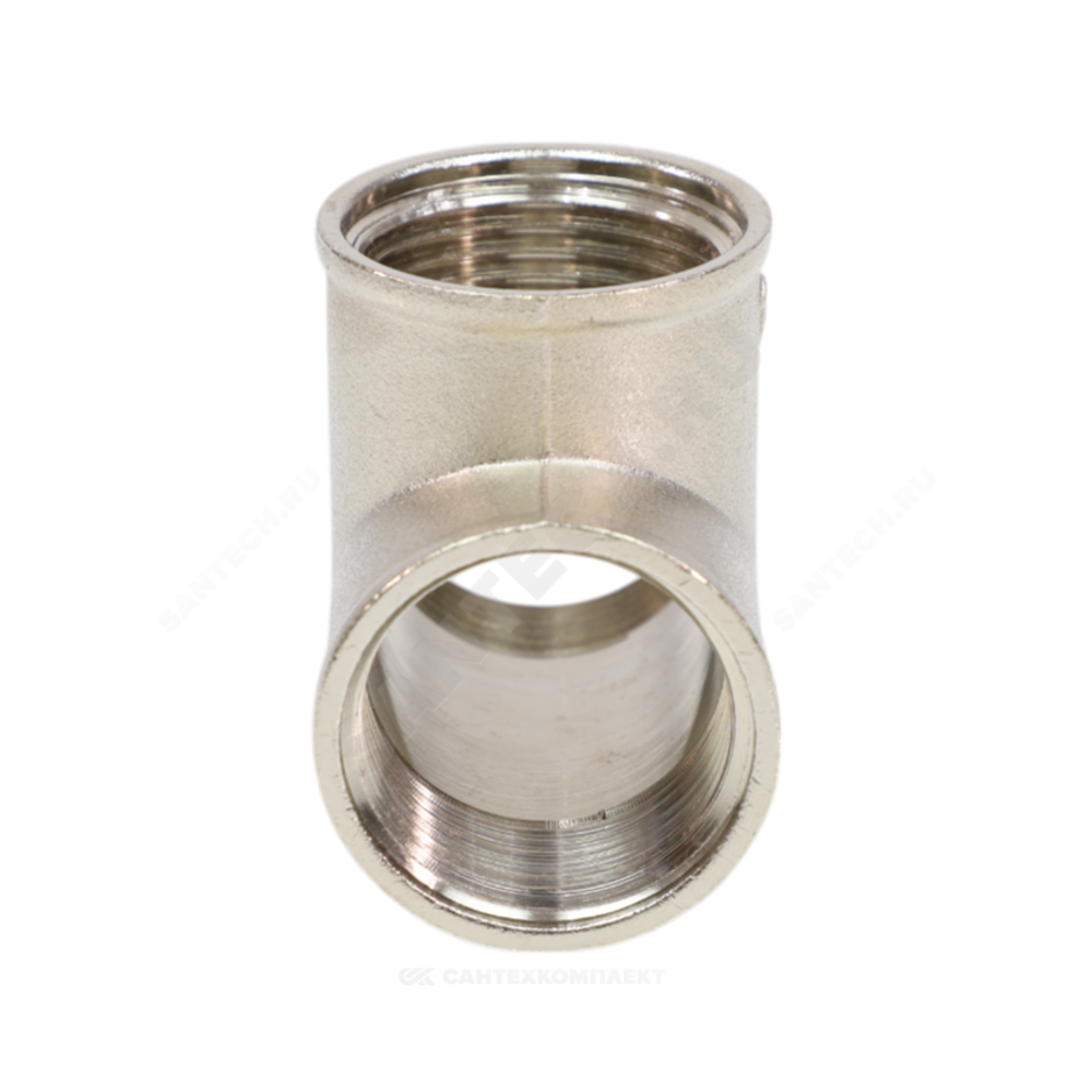 Тройник латунь никель Ду 20 (3/4") ВР/ВР VALFEX VF.130.N.034