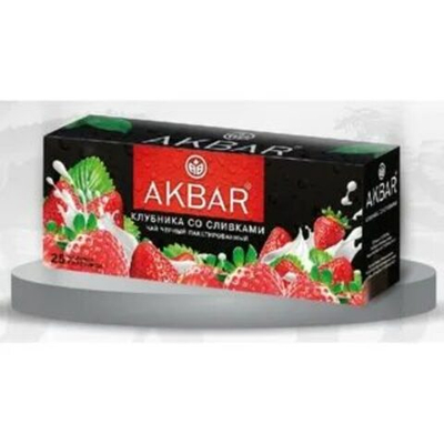 "            Акбар 25пак/15 черн.""Клубника со сливками""  с/я ООО""Яковлевская ЧФ"" "