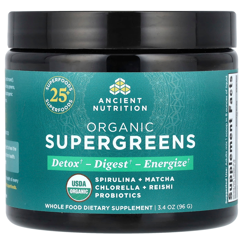 Ancient Nutrition, Органическая суперзелень, 96 г (3,4 унции)
