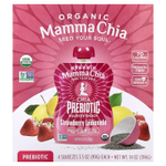 Mamma Chia, Organic Chia Prebiotic Squeeze Snack, клубничный лимонад, 4 пакетика, 99 г (3,5 унции)