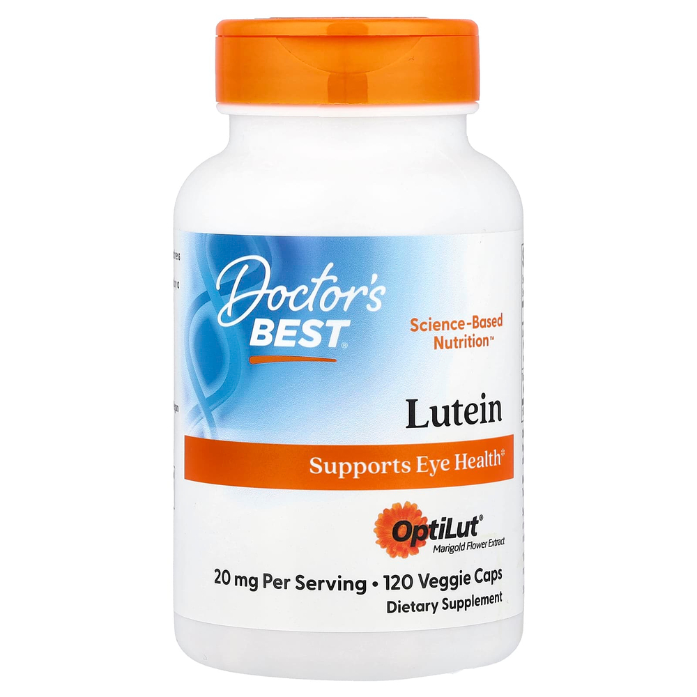 Doctor's Best, лютеин, 120 растительных капсул