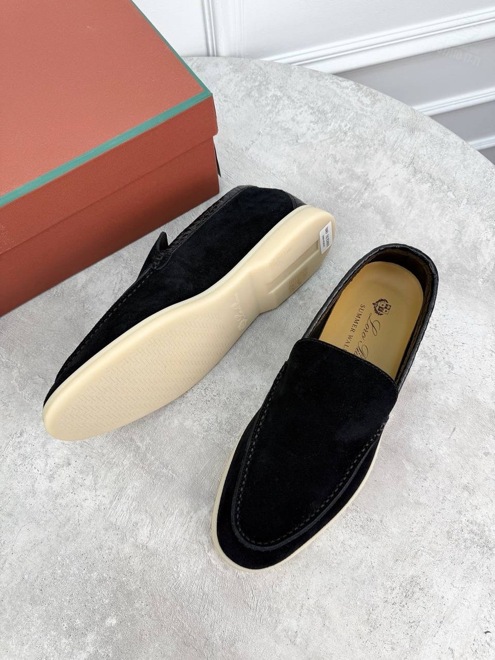 Лоферы Loro Piana Summer Walk со вставками кожи крокодила