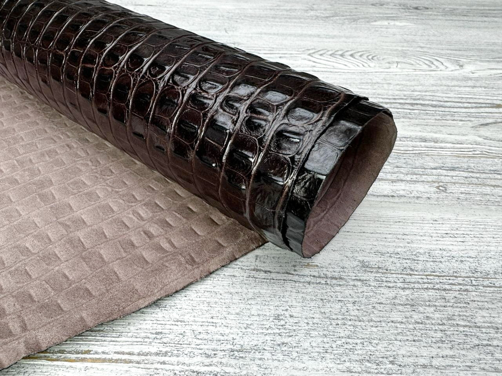 Натуральная кожа Crocco Back Choco шоколадная