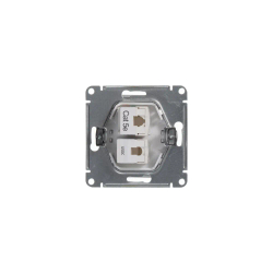 GLOSSA РОЗЕТКА двойная RJ11+RJ45 кат.5e, механизм, БЕЛЫЙ