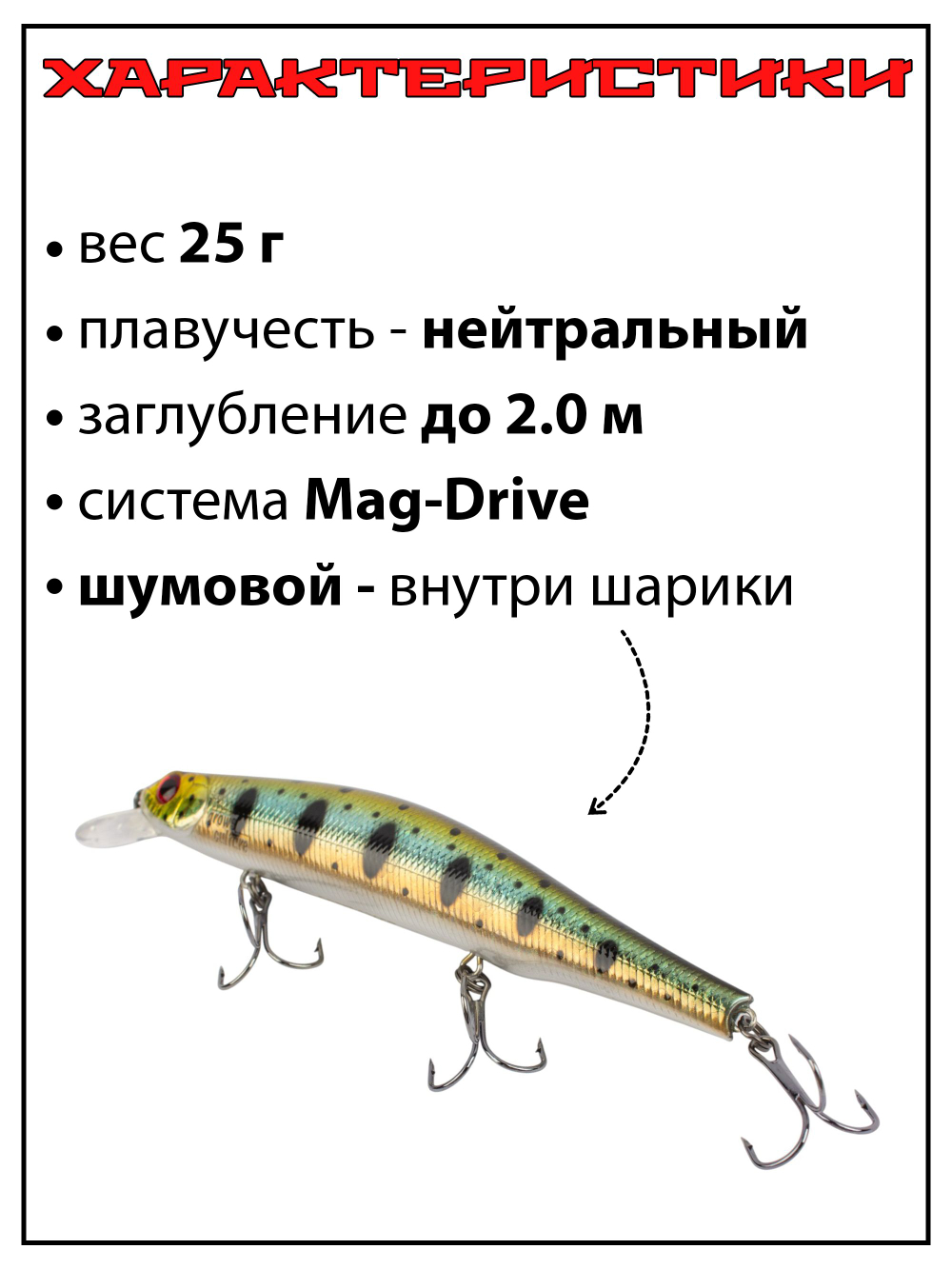 Воблер шумовой Grows Culture Orbit 130SP 130 мм 25 г минноу на щуку, окуня, судака #309R