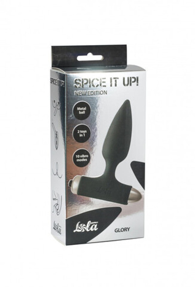 Анальная пробка с вибрацией Spice it up New Edition Glory Black (Цвет: черный)
