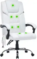 Кресло Cactus CS-CHR-OC02 белый экокожа крестов. сталь