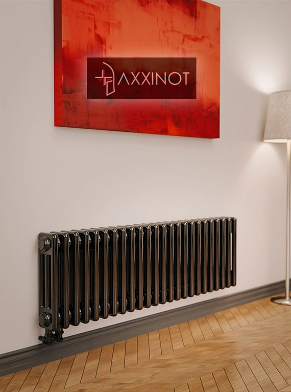 Axxinot Sentir 3030 - трехтрубный трубчатый радиатор высотой 300 мм, нижнее подключение, черный