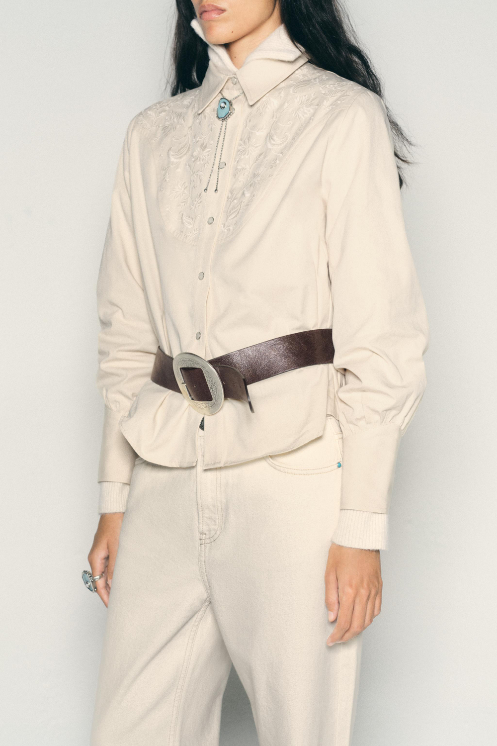 РУБАШКА С ЦВЕТОЧНОЙ ВЫШИВКОЙ — ZARA