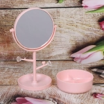 Зеркало настольное с органайзером для косметики «Beauty - Look», цвет розовый, 33*14.5см