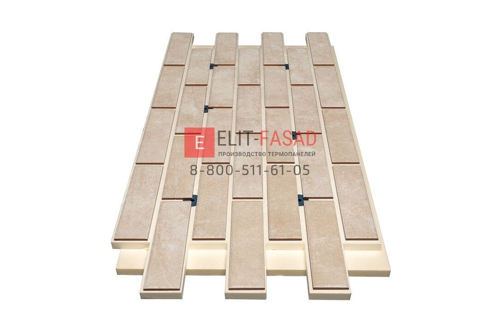 Клинкерная фасадная термопанель ЭППС Paradyz Scandiano Beige 1150x540