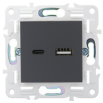 SKANDY Розетка USB A+C 3,1А SK-R14T титан IEK