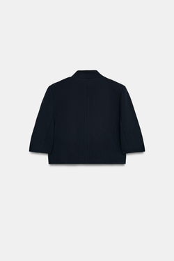 ZARA УКОРОЧЕННЫЙ БЛЕЙЗЕР С КОРОТКИМИ РУКАВАМИ — ZW COLLECTION, МОРСКОЙ СИНИЙ