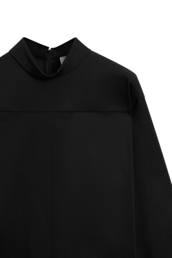 Massimo Dutti Блузка с высоким воротником на молнии - Limited Edition, черный
