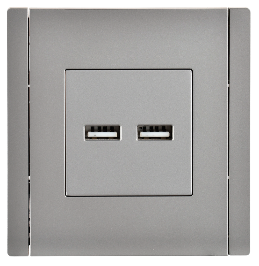 FORTE&PIANO Розетка USB A+A 3,1А FP549 сталь IEK