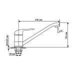 Смеситель для кухни 40k MIXLINE МЛ05-03 (ML05-03) с/отв п/гайку (без подводки)