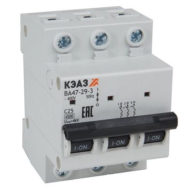 Выключатель автоматический модульный ВА47-29-3C25-УХЛ3 (4,5кА)-КЭАЗ