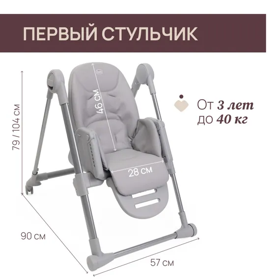 Стульчик для кормления Chicco Polly Armonia Steel