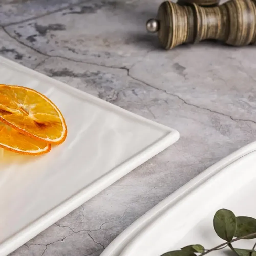 Блюдо квадратное 25,5*25,5 см h1,5 см Relief белое фарфор P.L. Proff Cuisine [3]