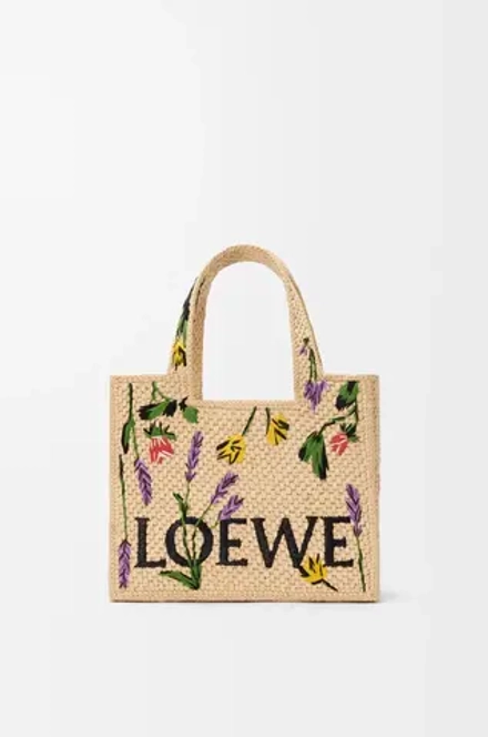 Loewe Маленькая сумка-тоут Font из рафии, натуральный