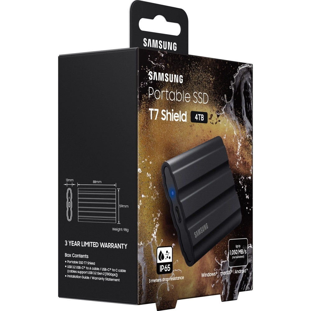 Внешний SSD Samsung 4Tb T7 Shield (MU-PE4T0S/WW) Чёрный