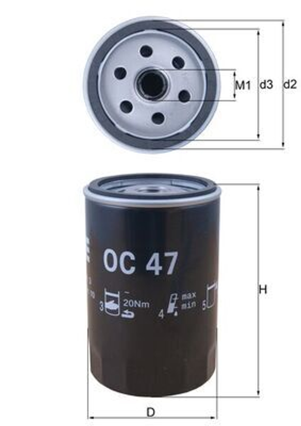 MAHLE - OC47-MAH - Oil Filter