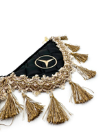 Вымпел тройной Mercedes (экокожа, черный с бежевыми кисточками)