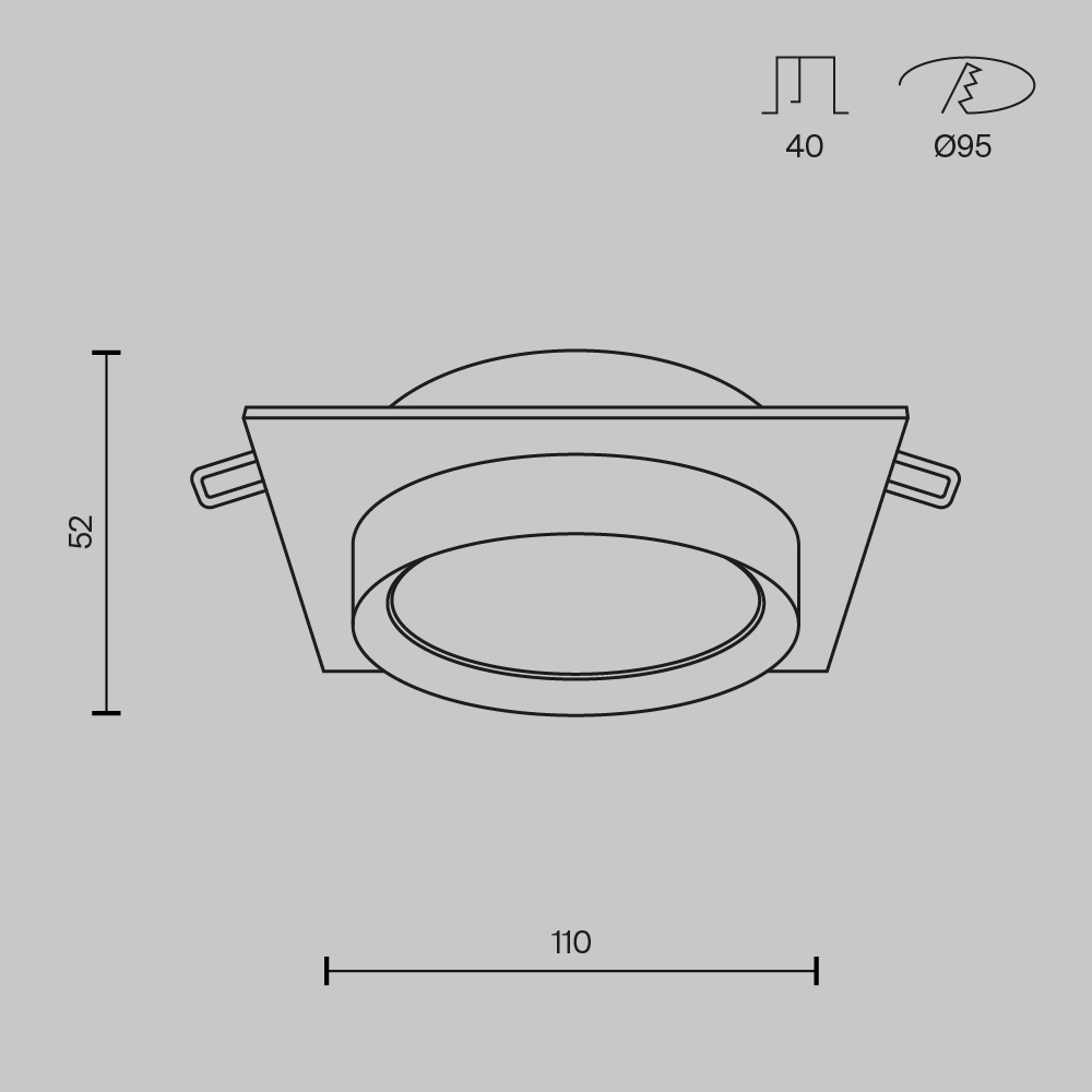 Встраиваемый светильник Technical DL086-GX53-SQ-BW