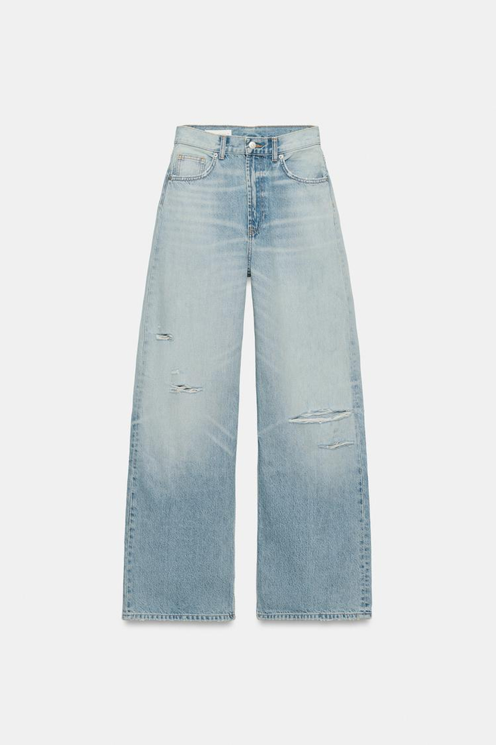 ZARA ДЖИНСЫ TRF EXTRA WIDE-LEG С ВЫСОКОЙ ПОСАДКОЙ, ГОЛУБОЙ