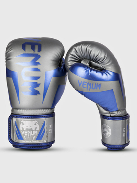 Перчатки боксерские Venum Elite Gray/Blue/Silver