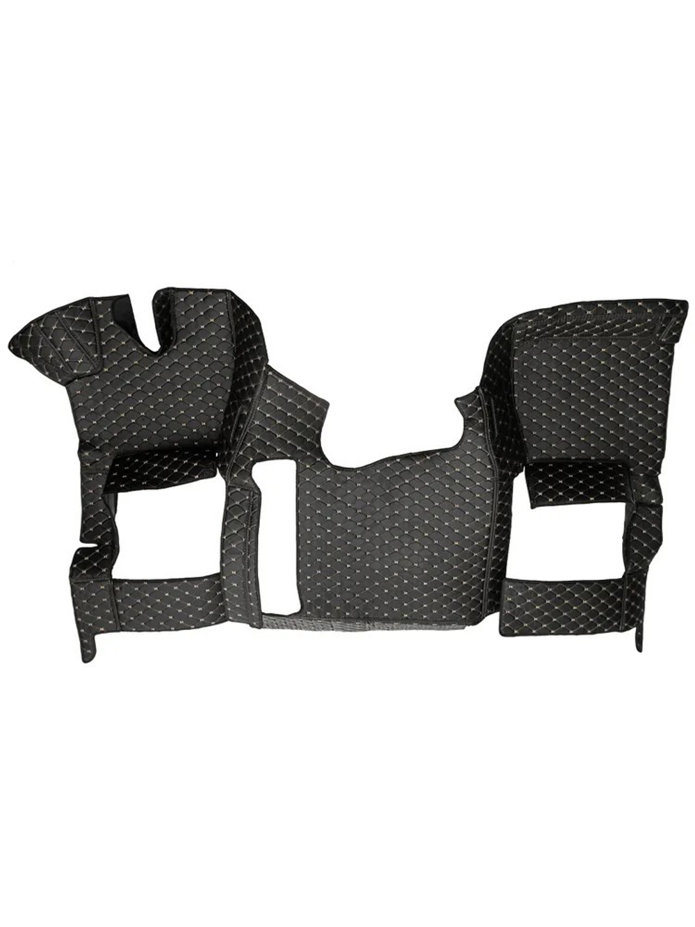 Ковры 3D SHACMAN X3000 рестайлинг (экокожа, черный, бежевая строчка)