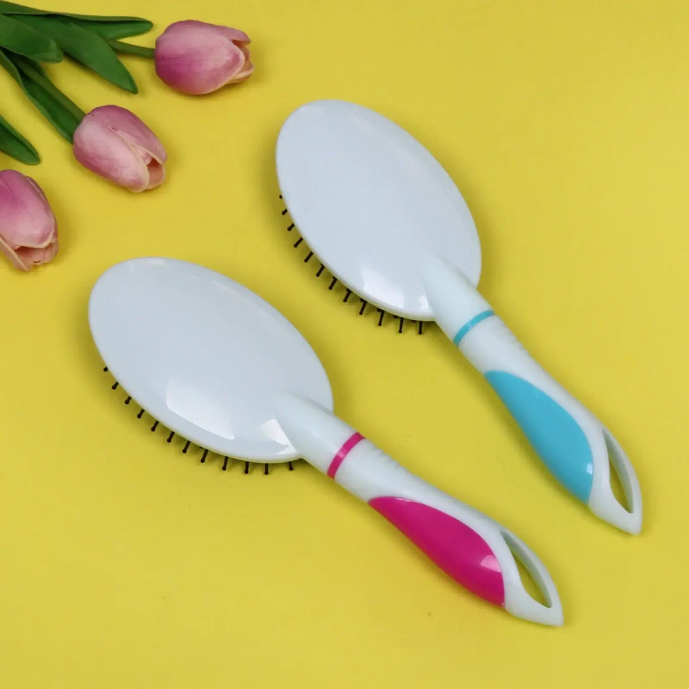Расческа массажная «Kamila Beauty», овальная большая, цвет белый, 24см