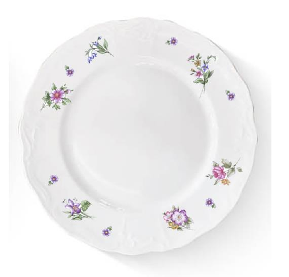 Тарелка мелкая d 21 см h 2,6 см, фарфор, Retro Garden